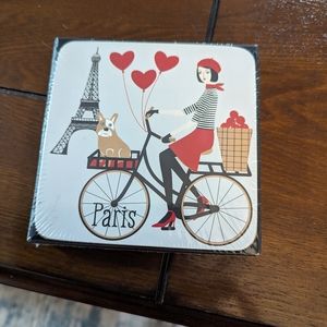 Now Design. Cork-Backed Coasters. Pack of 4. New in seal package. Unopened.